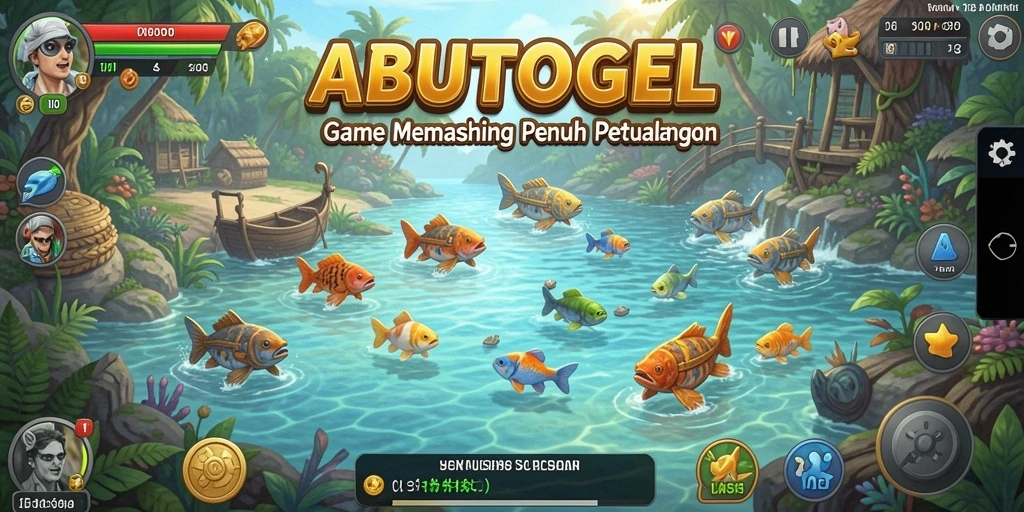 Tampilan gameplay menegangkan saat menangkap ikan di ABUTOGEL.