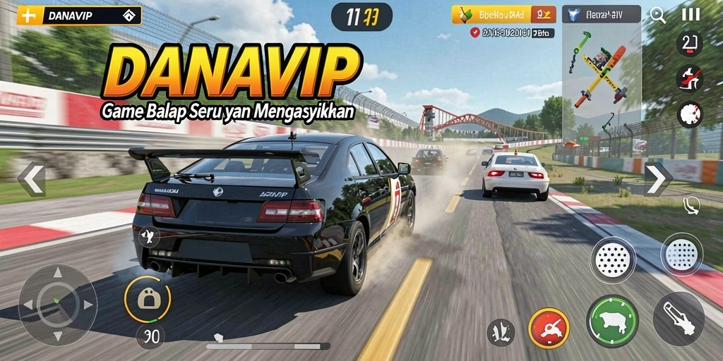 Gameplay racing mendebarkan di DANAVIP dengan grafik menawan.