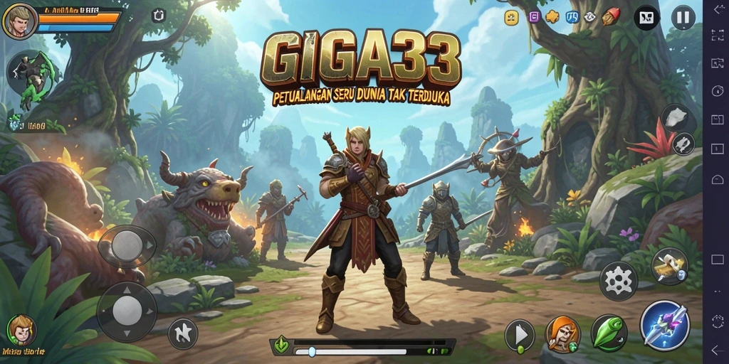 Tangkapan layar GIGA33 menampilkan aksi petualangan yang mendebarkan.