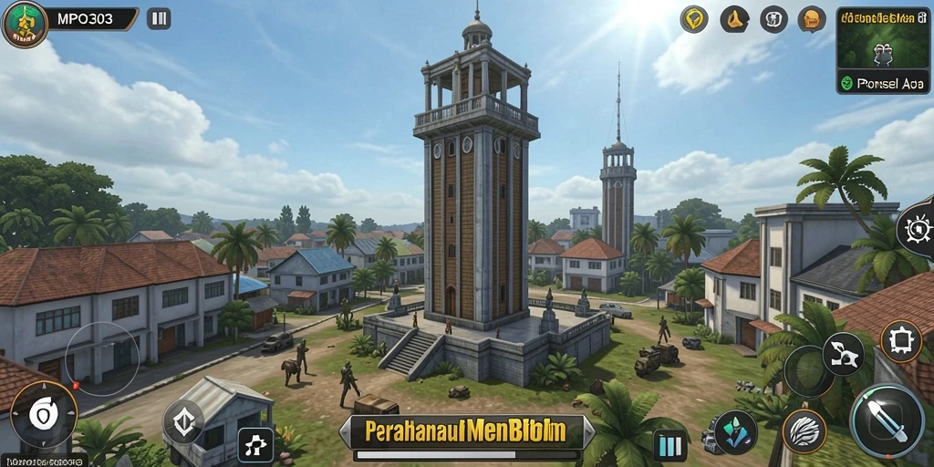Tampilan gameplay seru di MPO303 dengan menara pertahanan yang dinamis.
