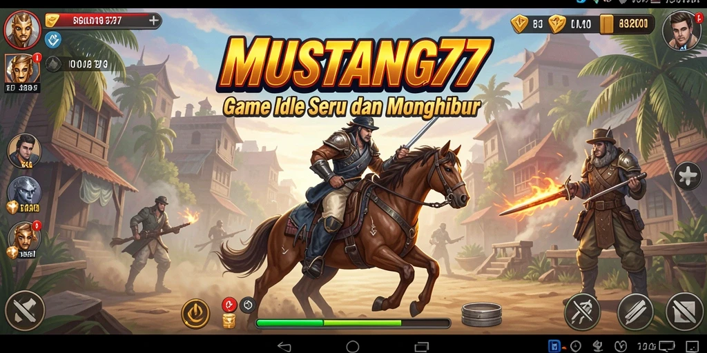 Tampilan menarik dari gameplay Idle MUSTANG77 yang seru.