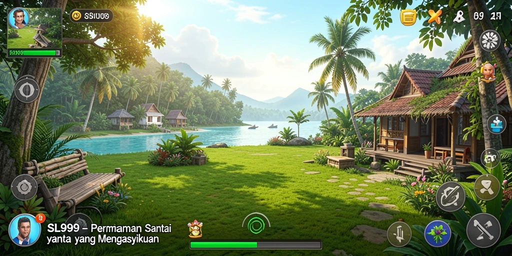 Screenshot gameplay SL999 yang penuh warna dan menarik.